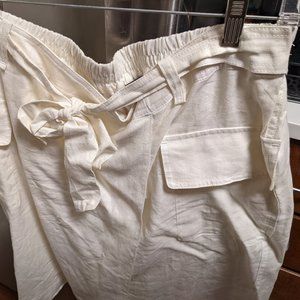Machine Washable, 100% Linen White Summer Skirt from Lord & Taylor, Size 14